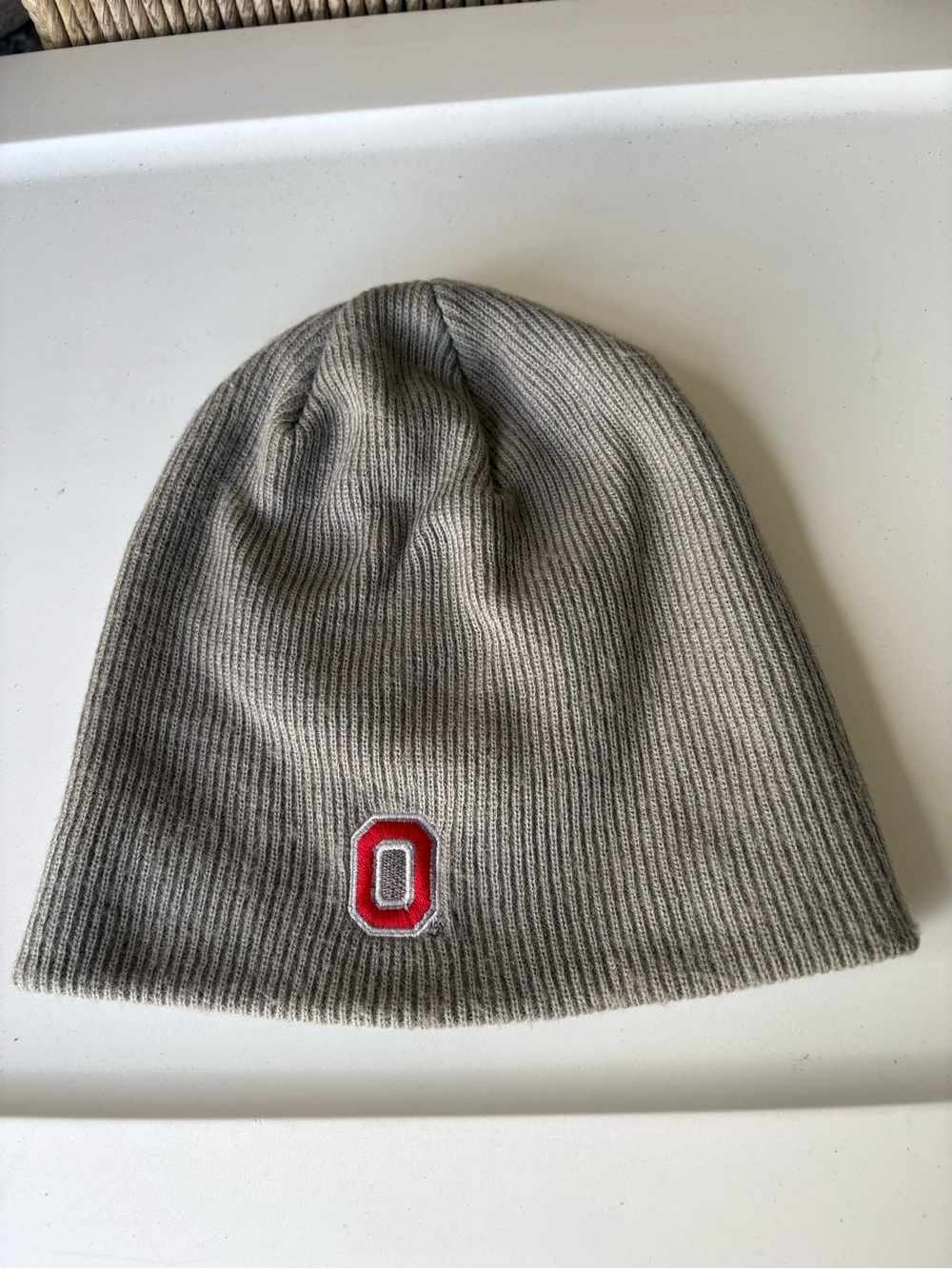 Nike Ohio Gray Knit Beanie with Red logo “O”